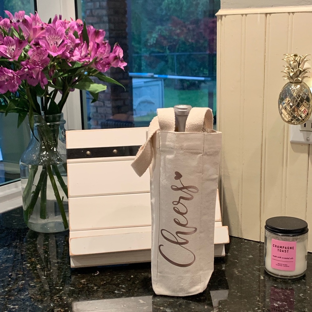 Cheers Canvas Wine Tote